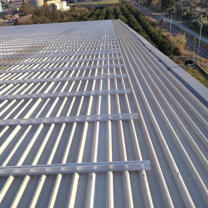 Solar panel mounts for metal roof project
